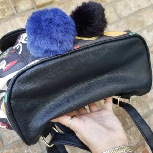 Dream Control BLACK Backpack Purse (12x14x5) Street Graffiti Emoji Cartoon Bag - Picture 5 of 9